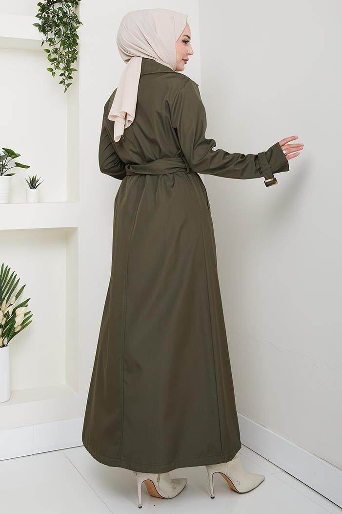 Tam Boy Su Geçirmez Trenç 1596 - Haki