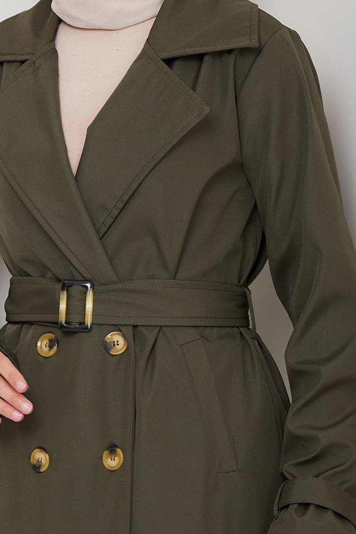 Tam Boy Su Geçirmez Trenç 1596 - Haki