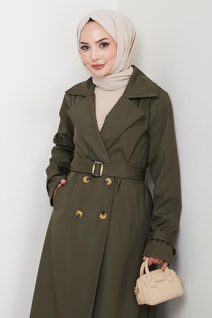 Tam Boy Su Geçirmez Trenç 1596 - Haki