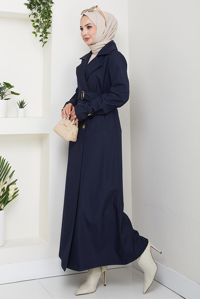 Tam Boy Su Geçirmez Trenç 1596 - Lacivert