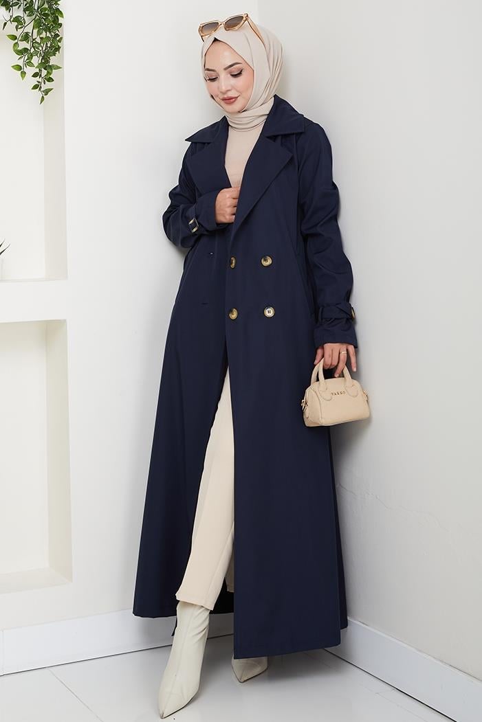 Tam Boy Su Geçirmez Trenç 1596 - Lacivert