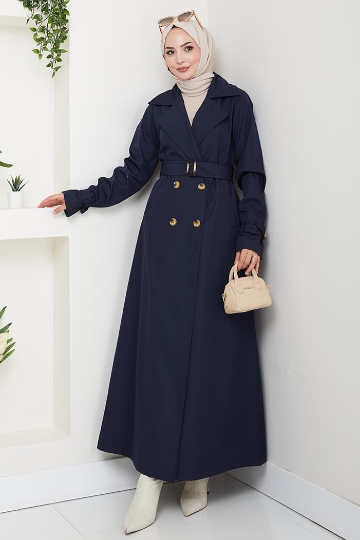 Tam Boy Su Geçirmez Trenç 1596 - Lacivert