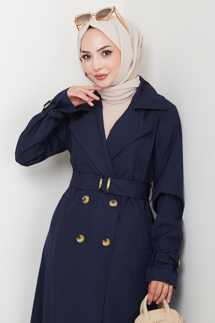 Tam Boy Su Geçirmez Trenç 1596 - Lacivert