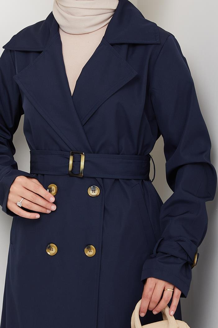 Tam Boy Su Geçirmez Trenç 1596 - Lacivert