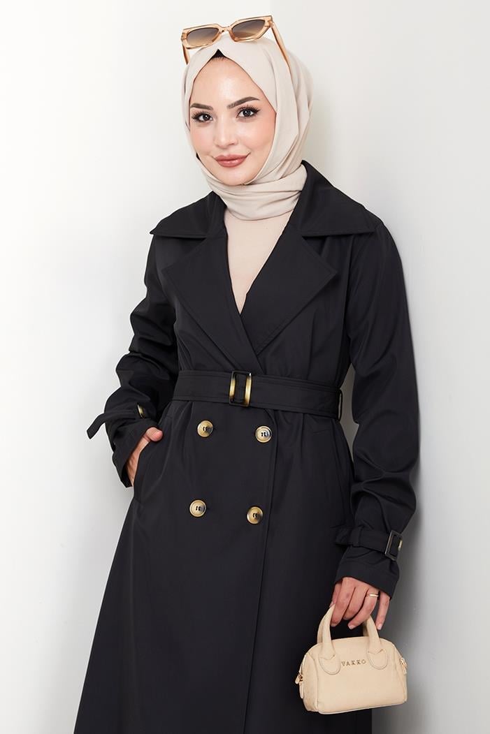 Tam Boy Su Geçirmez Trenç 1596 - Siyah