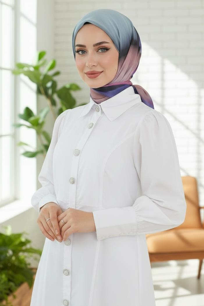 Telin Desenli Soft Eşarp 1169 - Mor