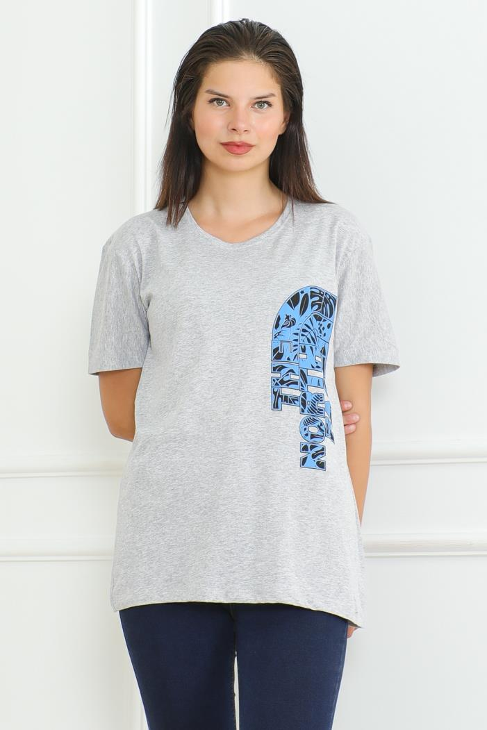 The Nort Baskılı Tişört 1075 - Gri