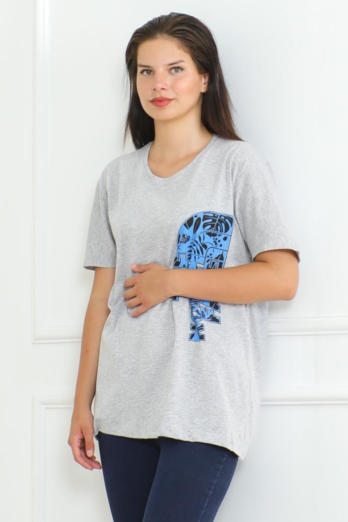 The Nort Baskılı Tişört 1075 - Gri