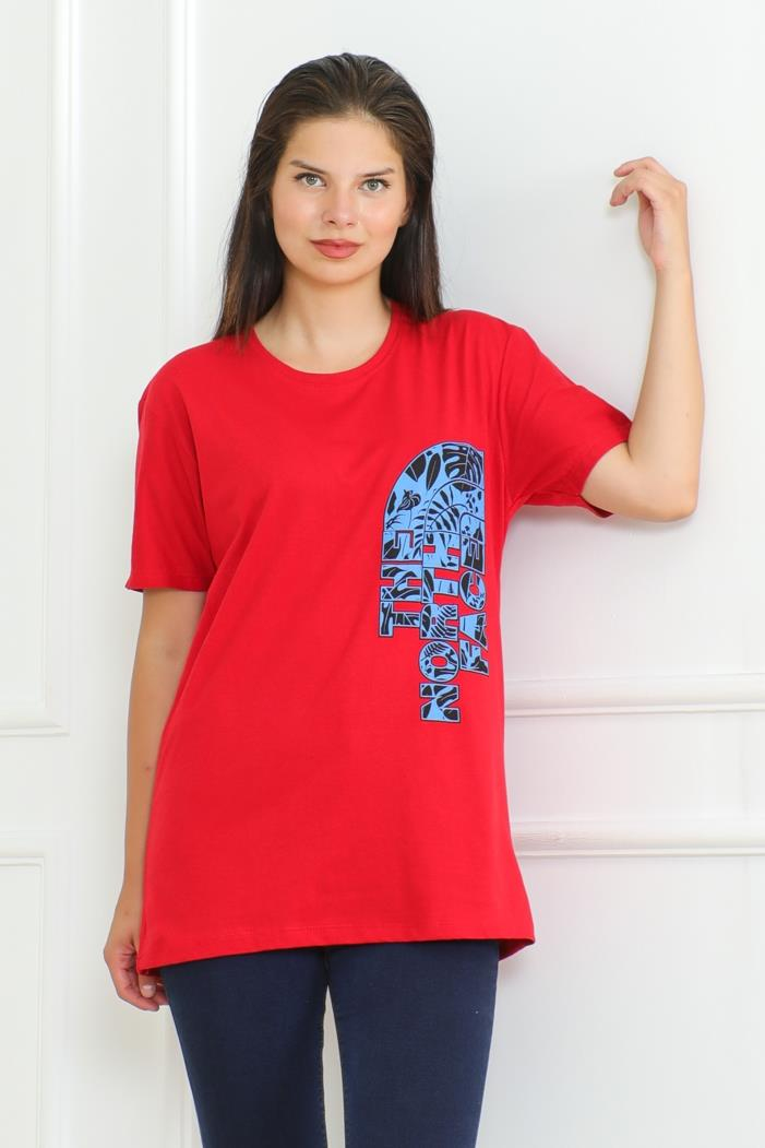 The Nort Baskılı Tişört 1075 - Kırmızı