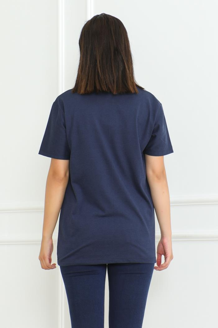 The Nort Baskılı Tişört 1075 - Lacivert