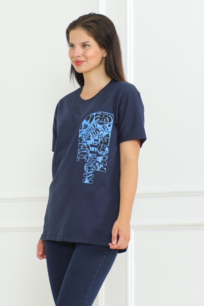 The Nort Baskılı Tişört 1075 - Lacivert