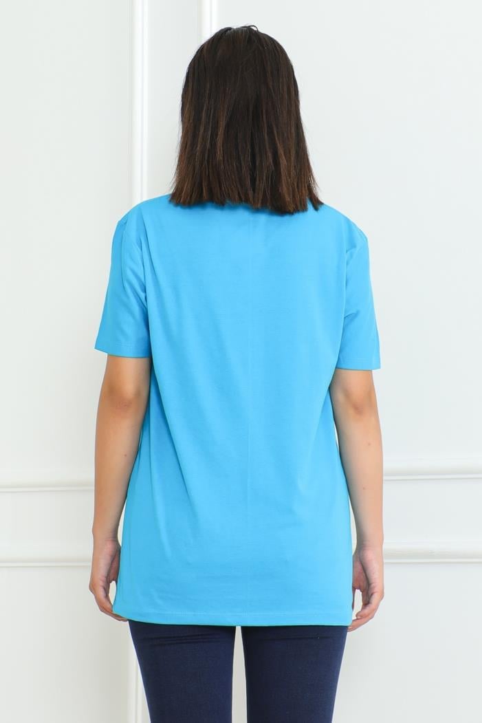 The Nort Baskılı Tişört 1075 - Mavi