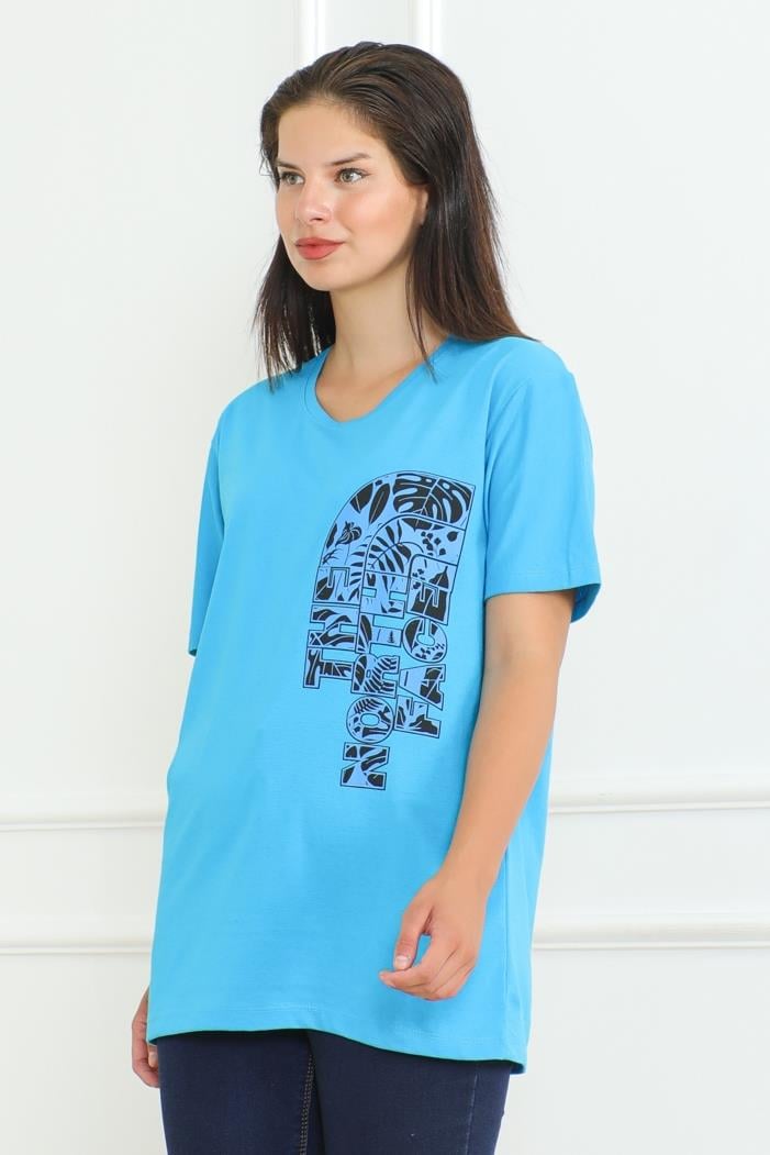 The Nort Baskılı Tişört 1075 - Mavi