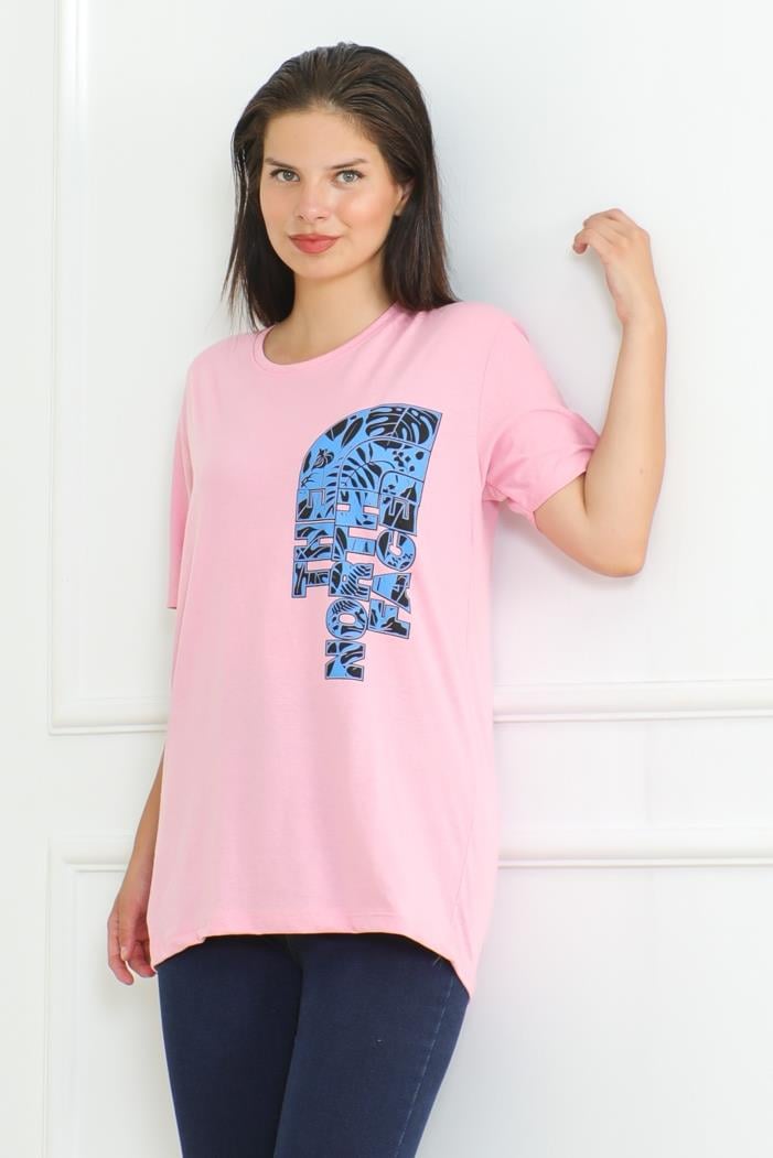 The Nort Baskılı Tişört 1075 - Pudra