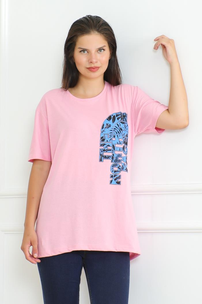 The Nort Baskılı Tişört 1075 - Pudra