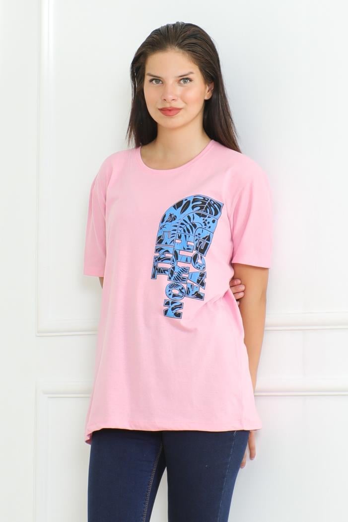 The Nort Baskılı Tişört 1075 - Pudra