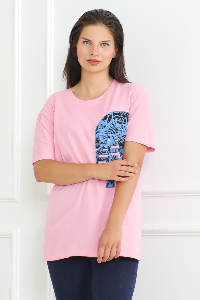 The Nort Baskılı Tişört 1075 - Pudra