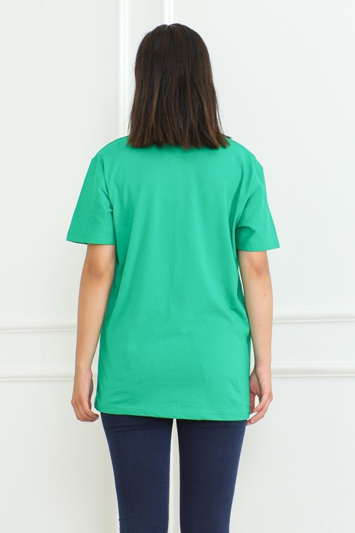 The Nort Baskılı Tişört 1075 - Yeşil