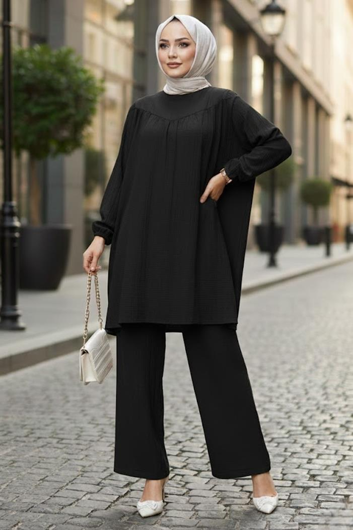 Tunik Pantolon İkili Takım 1606 - Siyah