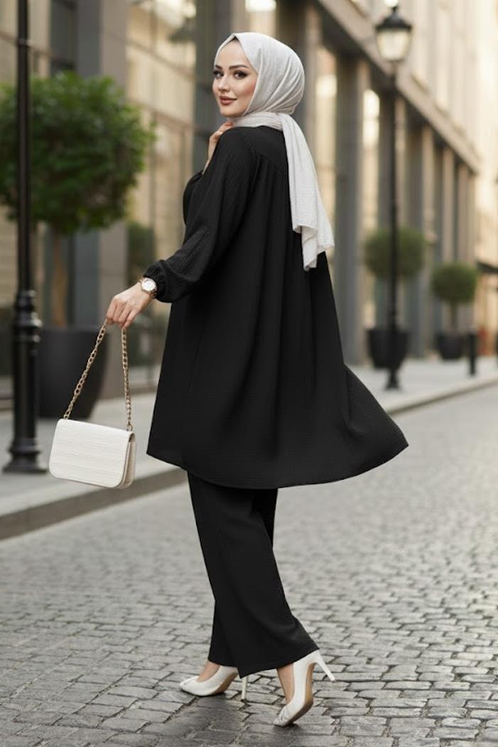 Tunik Pantolon İkili Takım 1606 - Siyah