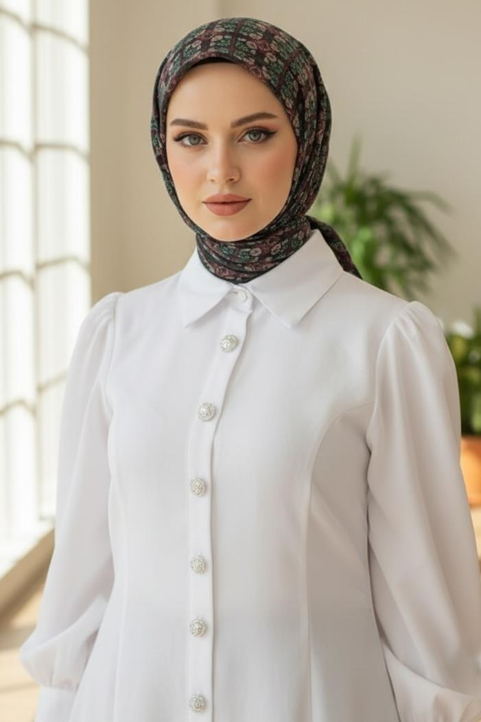 Vette Desenli Soft Eşarp 1183 - Haki