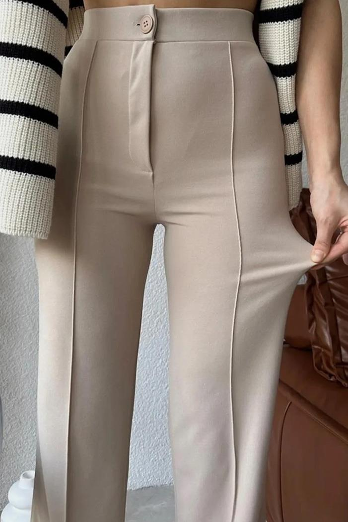 Yüksel Bel İspanyol Paça Palazzo Pantolon 1290 -  Bej