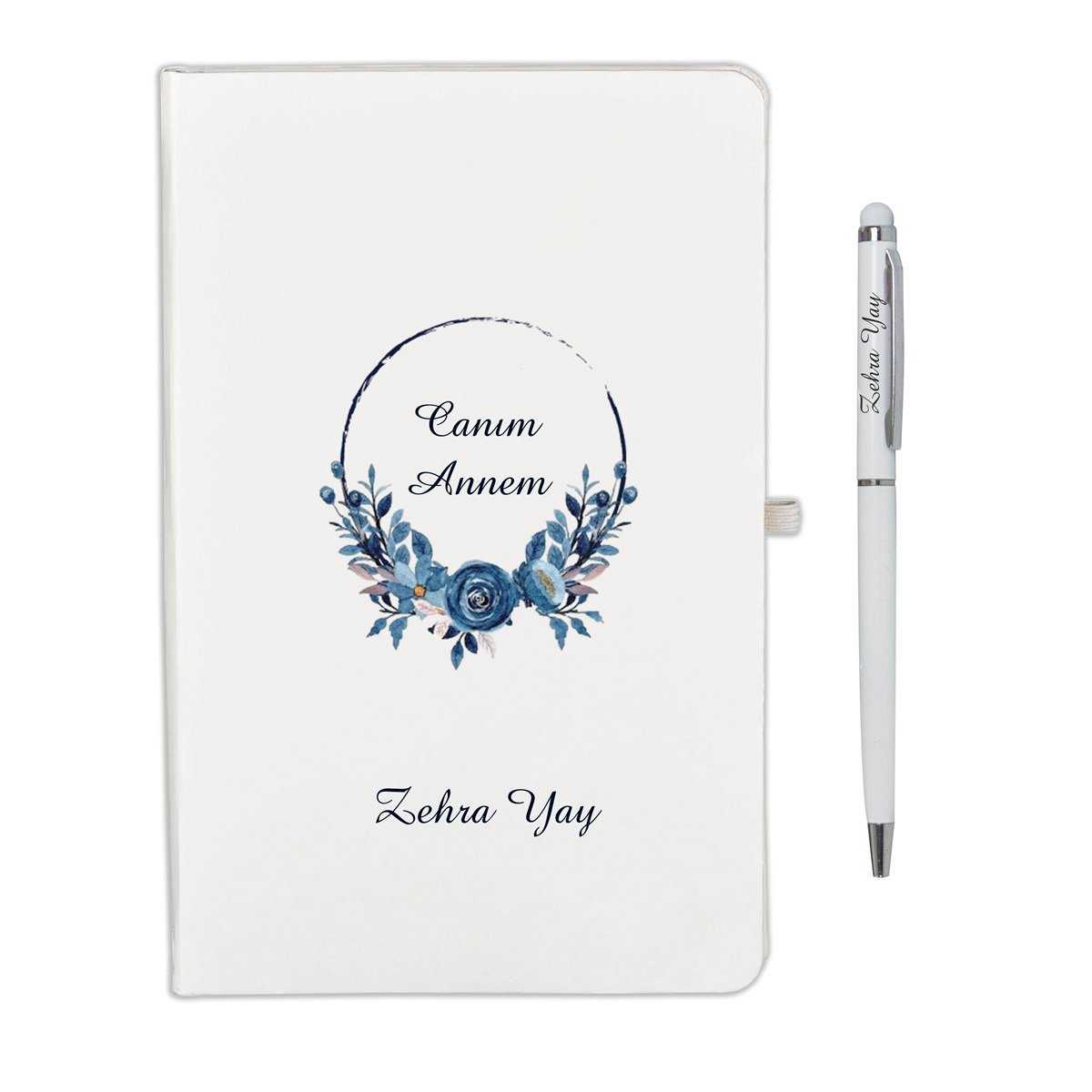  İsme Özel Defter Kalem ve Kahve Fincan Seti - Canım Annem