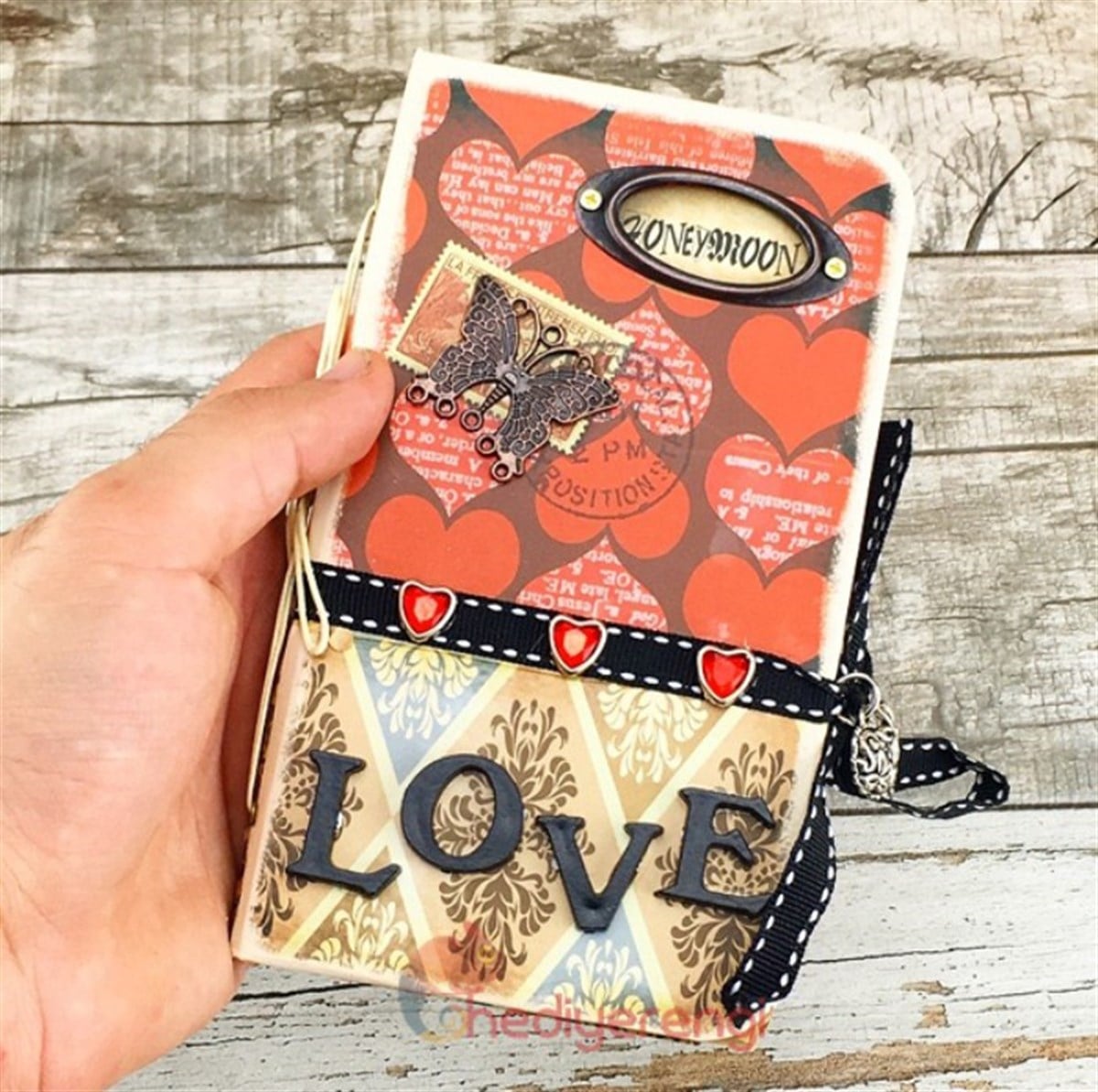 Aşk Temalı Love Mini Retro Hatıra Defteri 