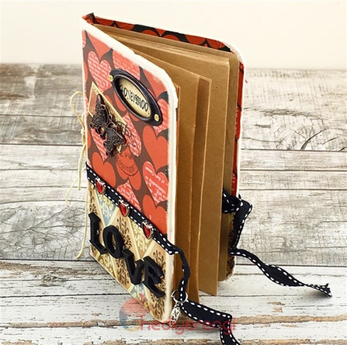 Aşk Temalı Love Mini Retro Hatıra Defteri 