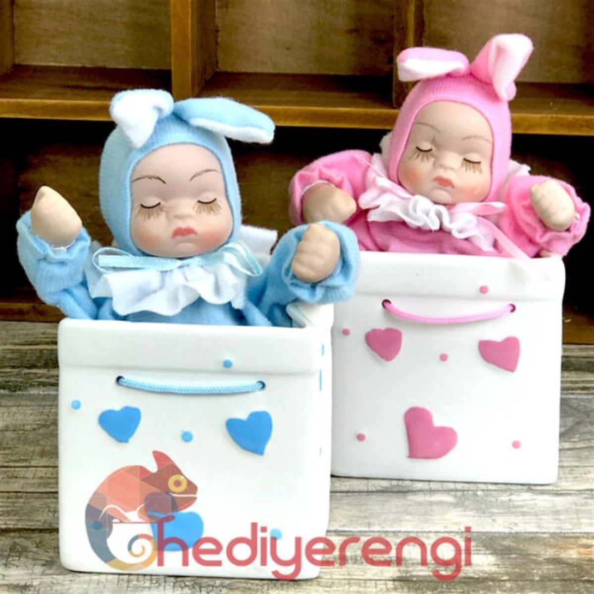 Bebek Hediyesi Gerçek Yüzlü Porselen Bebek Müzik Kutusu