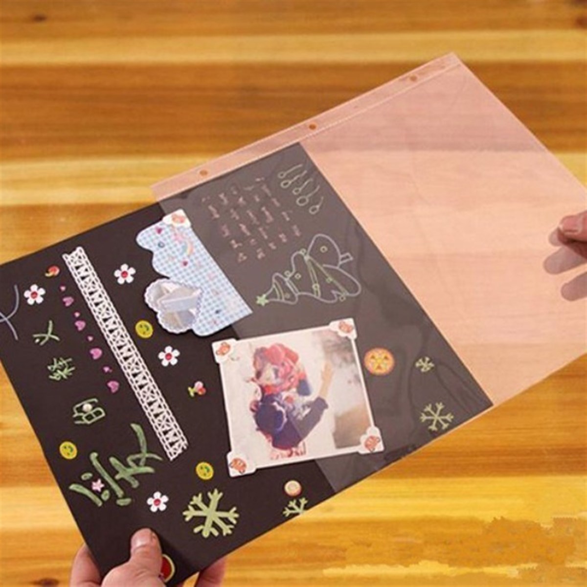 Ev Temalı Ahşap Kapaklı Kendin Yap Albüm Defter