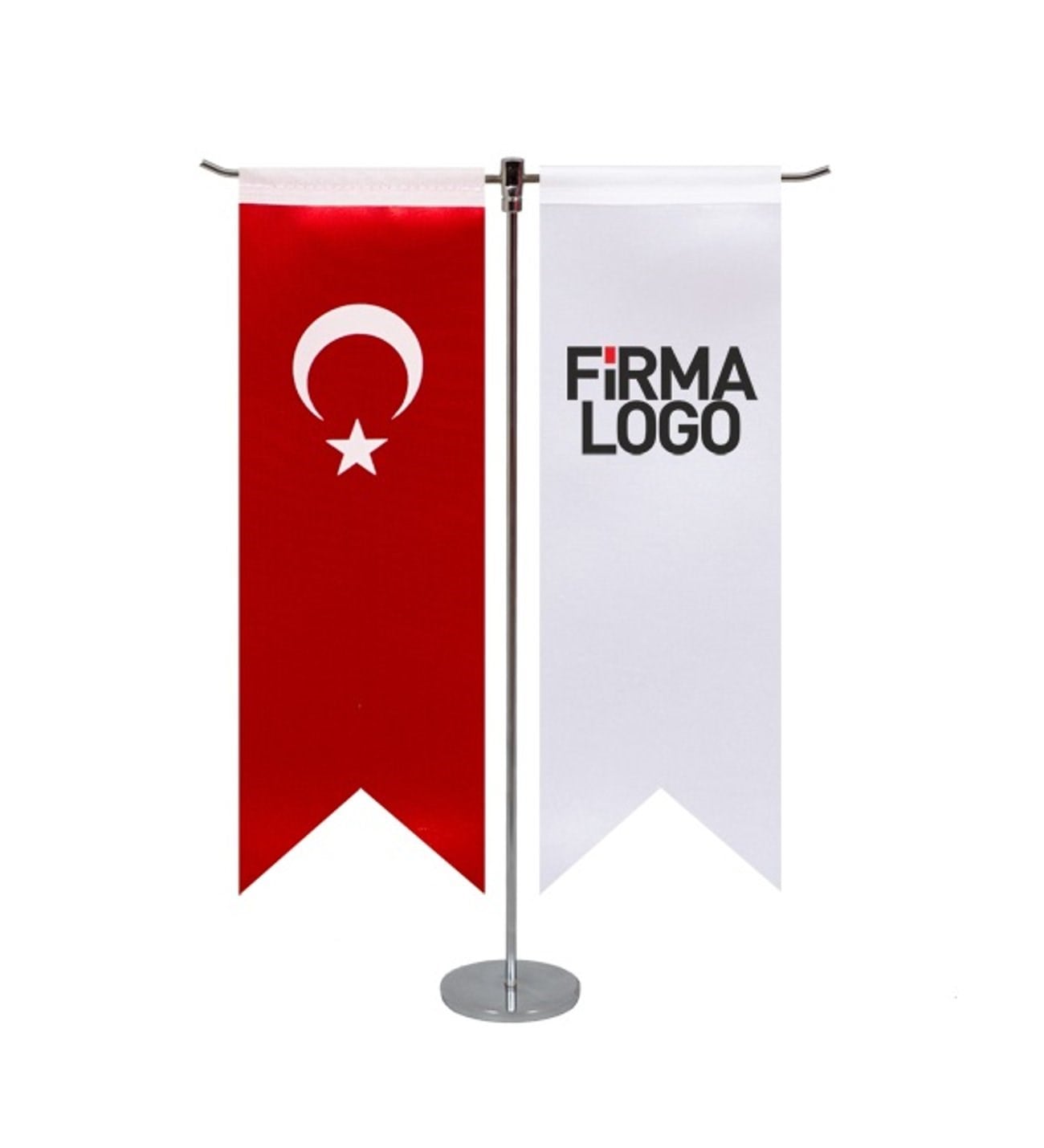 Firmaya Özel Logolu T Kırlangıç Masa Üstü Bayrak