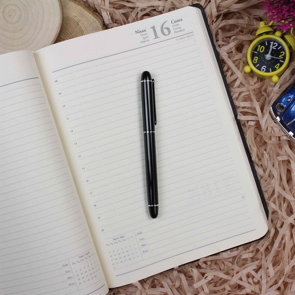 İsme Özel 2021 Termo Deri Ajanda ve Kalem Seti-Lacivert