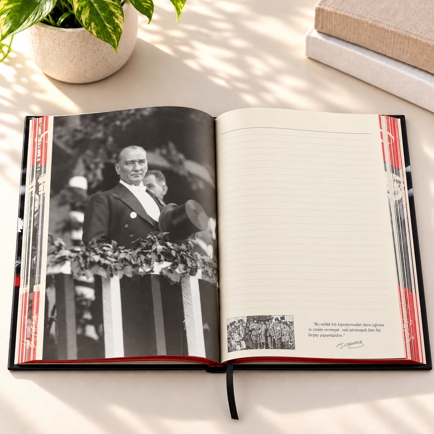 İsme Özel Atatürk Defter ve Roller Kalem Seti Tasarım Kutulu