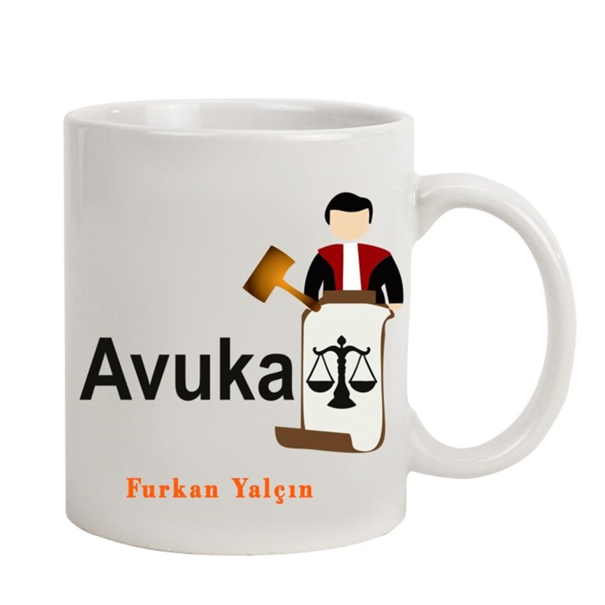 İsme Özel Avukat Temalı Kupa Bardak M2