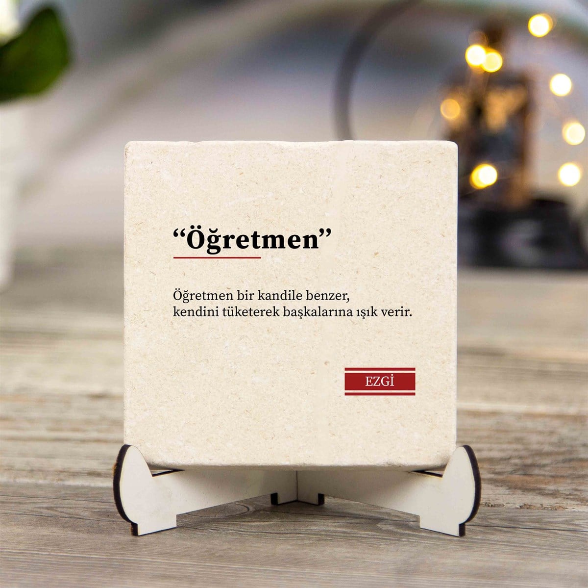 İsme Özel Baskılı Masaüstü Dekoratif Taş-Öğretmenin Tanımı