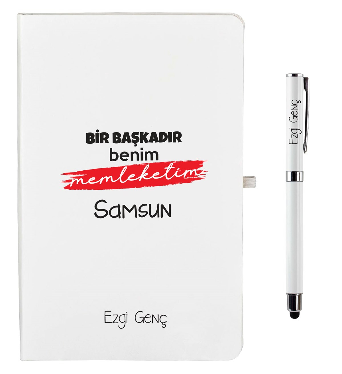 İsme Özel Bir Başkadır Benim Memleketim Temalı Defter ve Kalem Seti