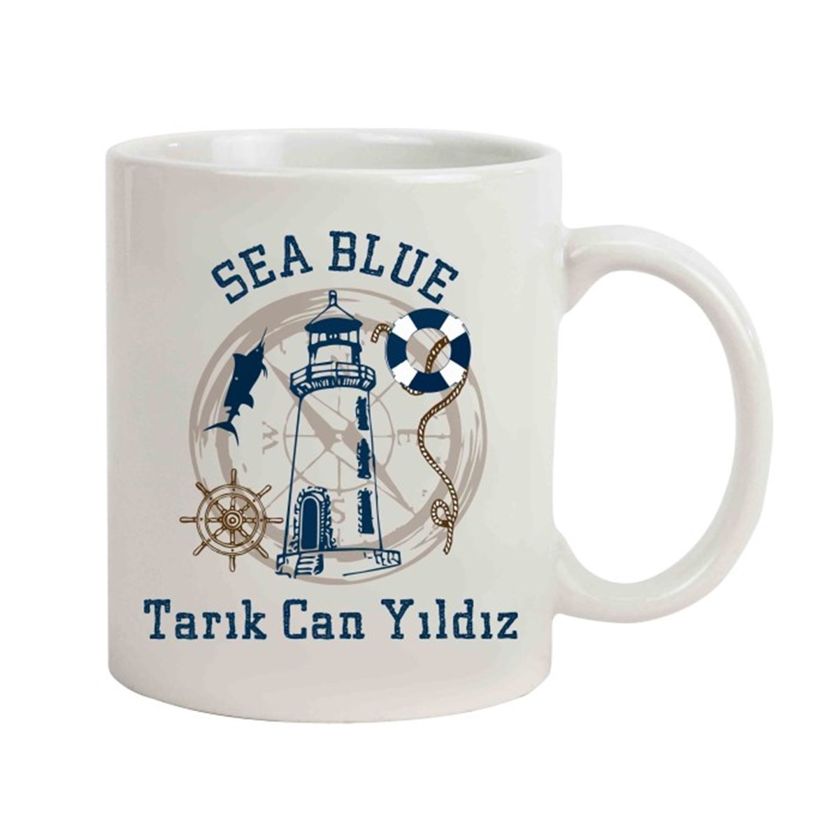 İsme Özel Blue Sea Temalı Kupa Bardak
