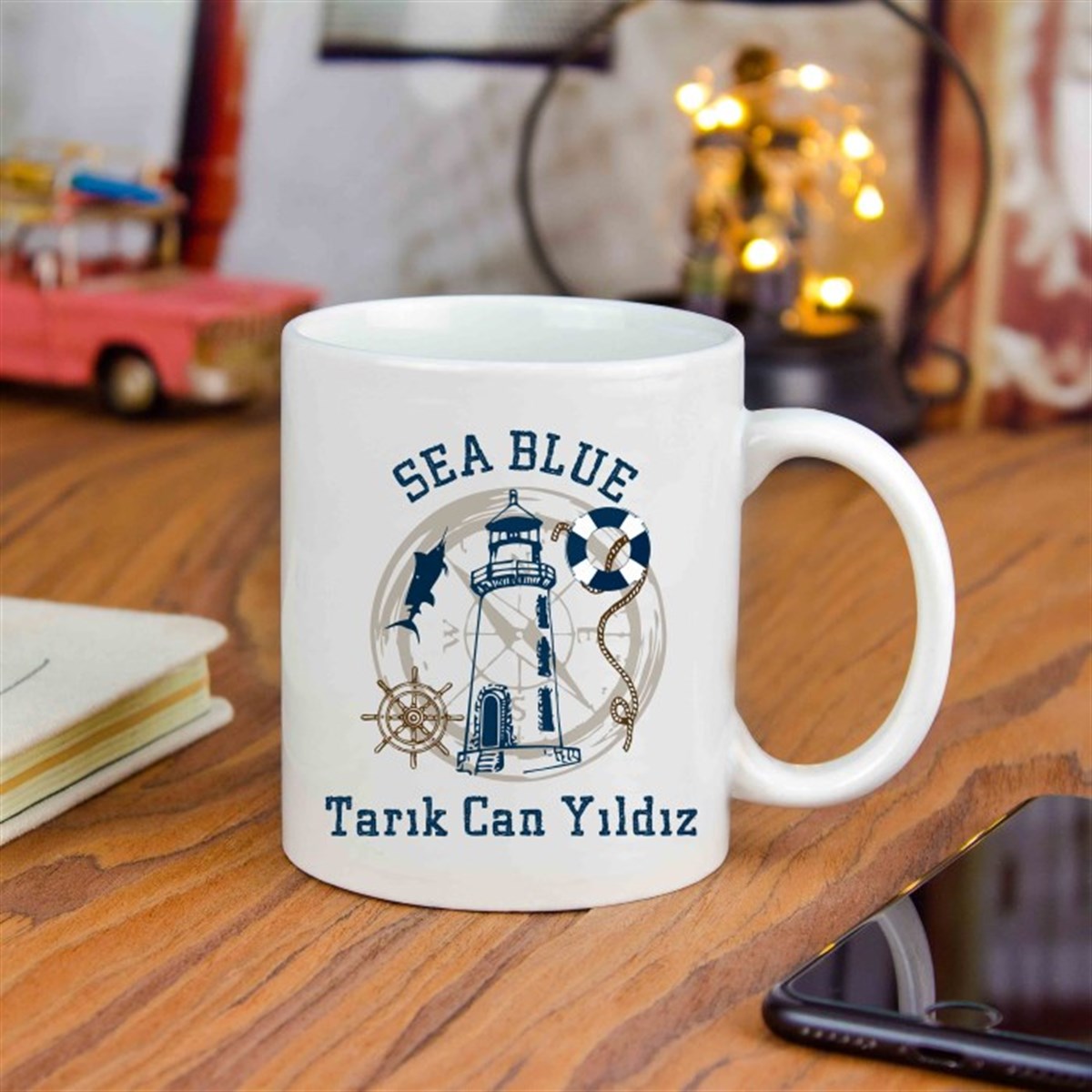 İsme Özel Blue Sea Temalı Kupa Bardak
