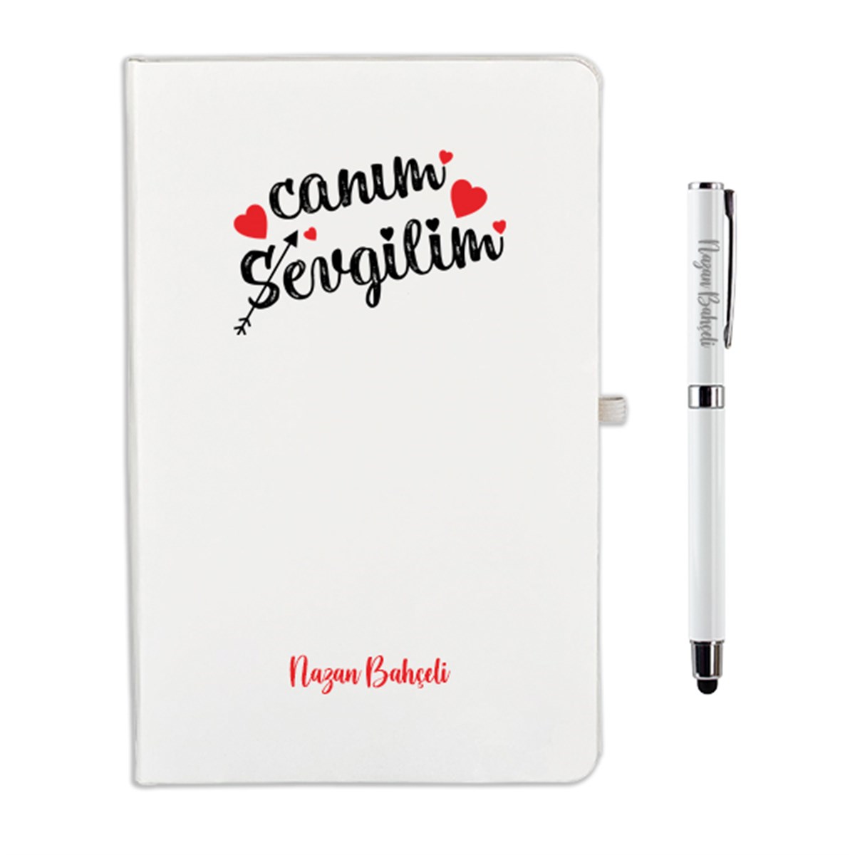İsme Özel Canım Sevgilim Temalı Defter ve Kalem Seti