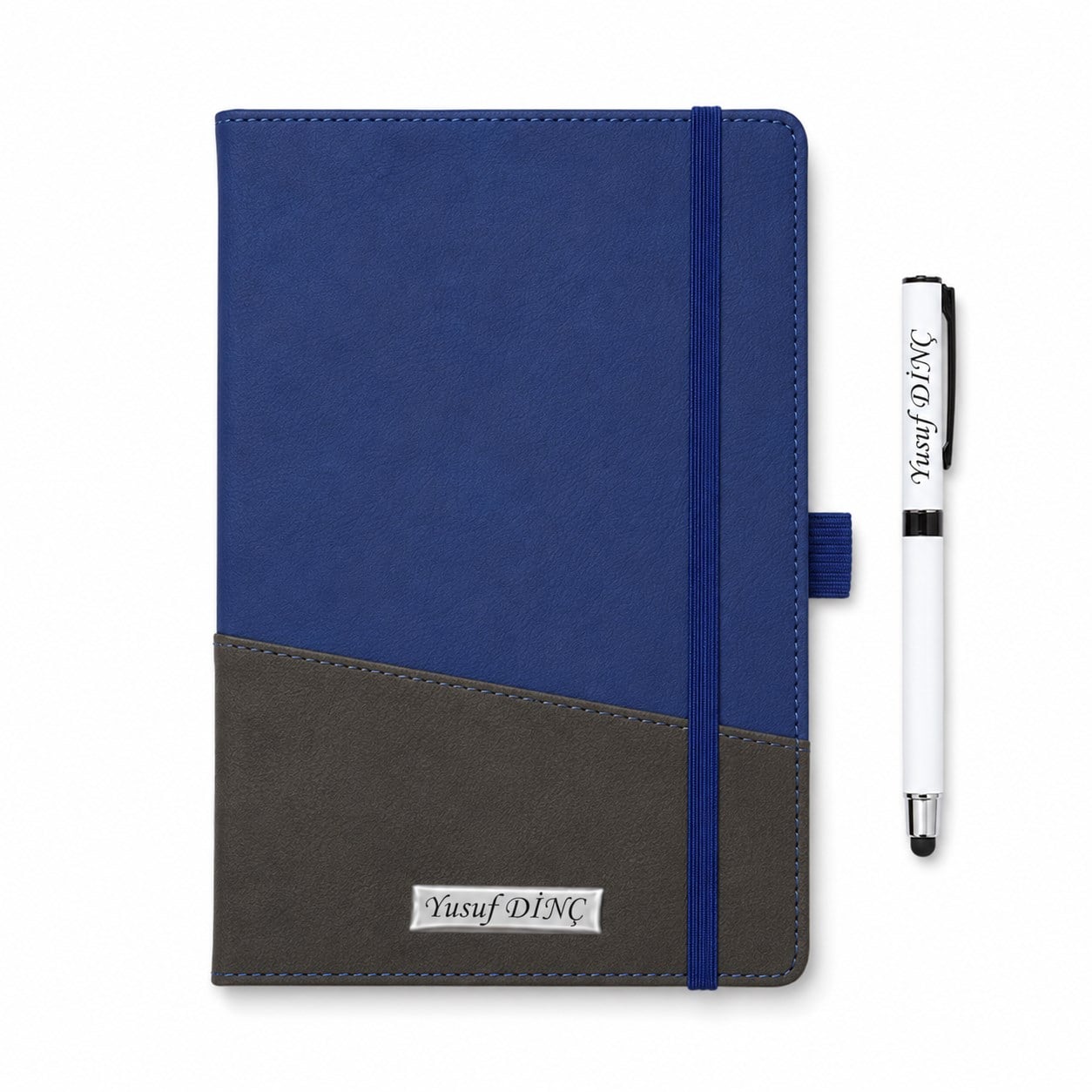 İsme Özel Cepli Premium Defter ve Roller Kalem Seti - Renk Seçenekli
