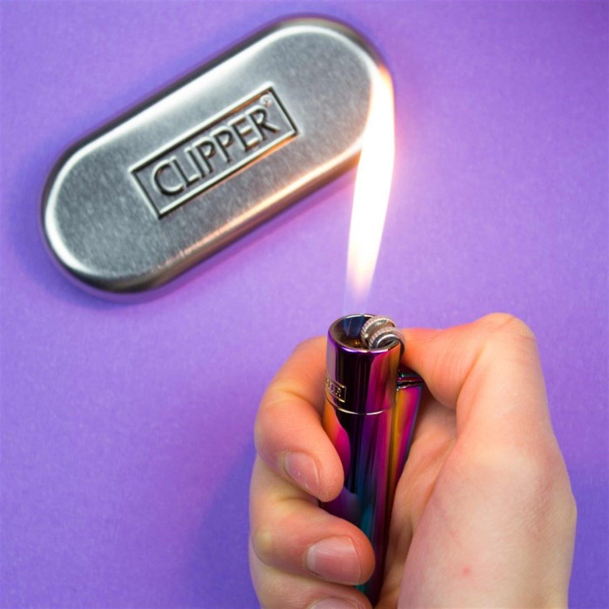 İsme Özel Clipper Marka Metal Çakmak Hologram