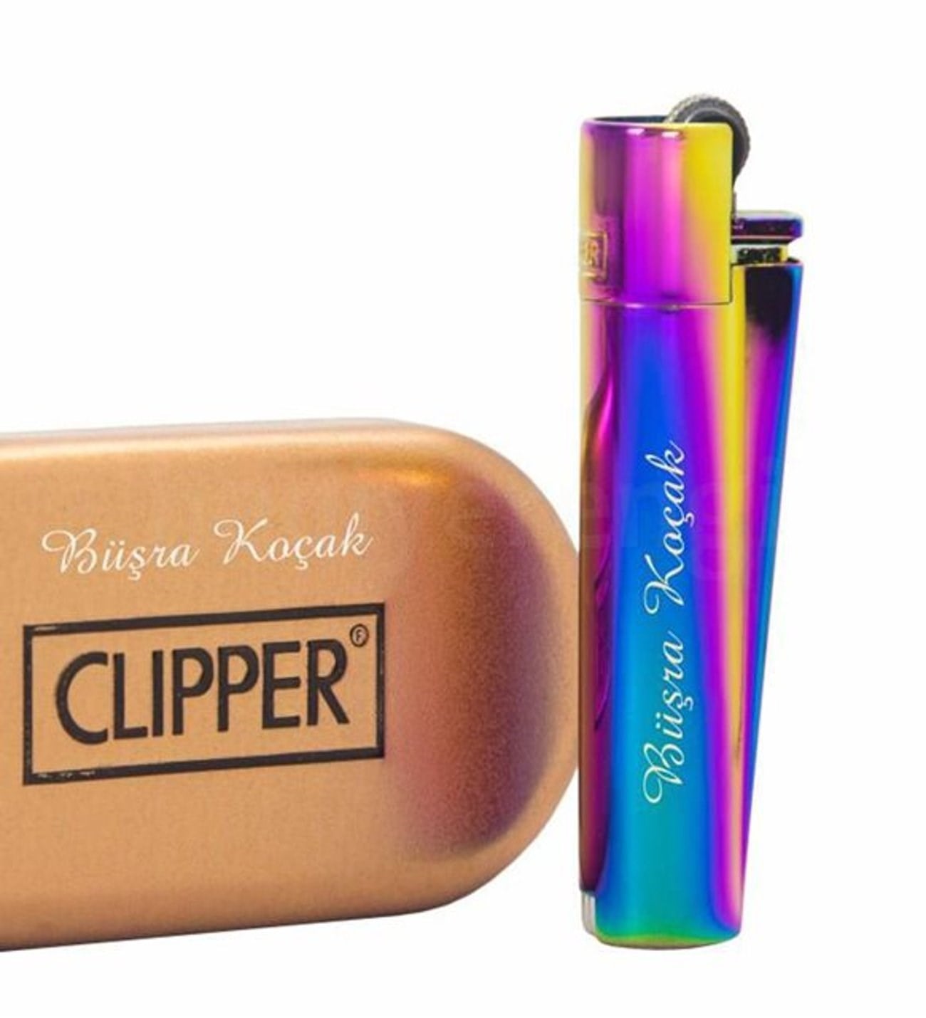 İsme Özel Clipper Marka Metal Çakmak-Renk Seçenekli