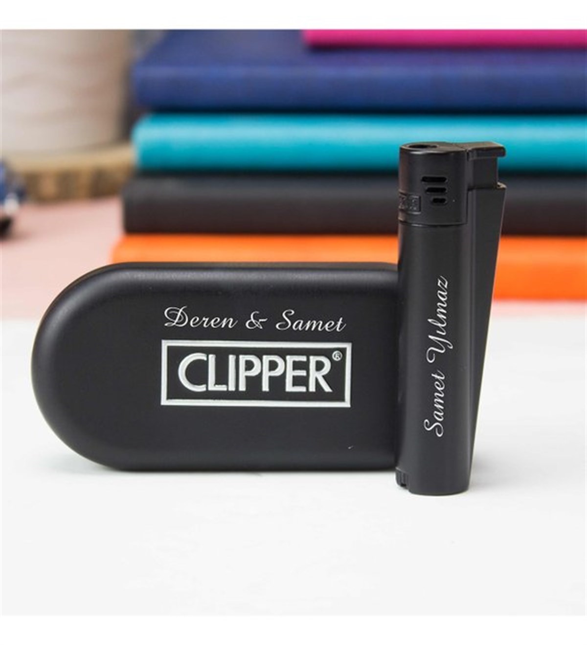 İsme Özel Clipper Marka Pürmüz Alevli Metal Çakmak-Renk Seçenekli
