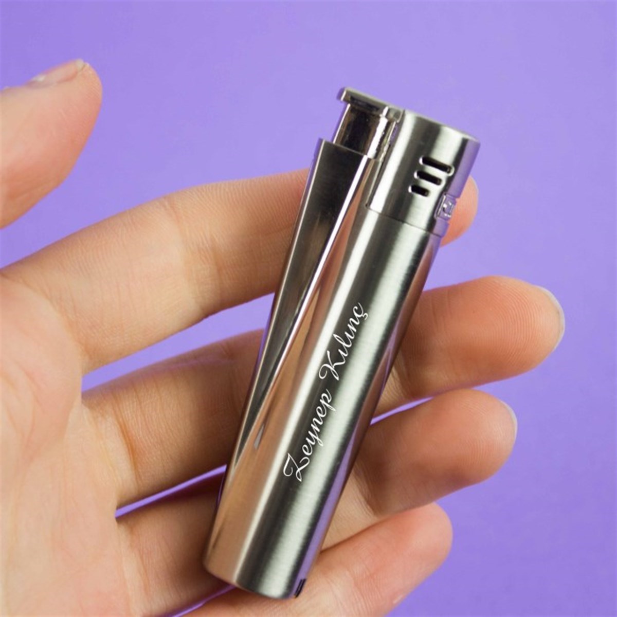 İsme Özel Clipper Marka Pürmüz Alevli Metal Çakmak-Renk Seçenekli