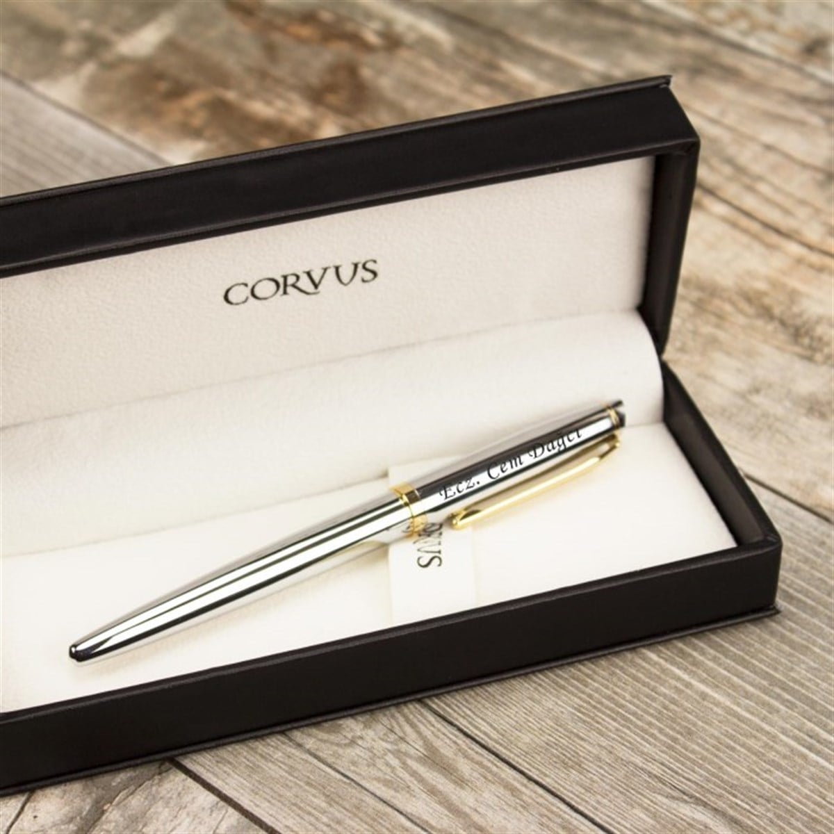 İsme Özel Corvus Marka Silver Görünümlü Metal Roller Kalem 