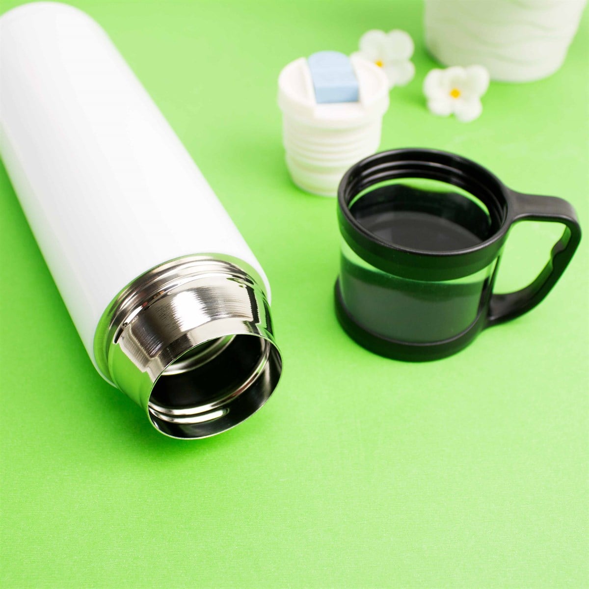 İsme Özel Defter Bardaklı Termos ve Kalem Exclusive Hediye Seti 500 ml - Desen2