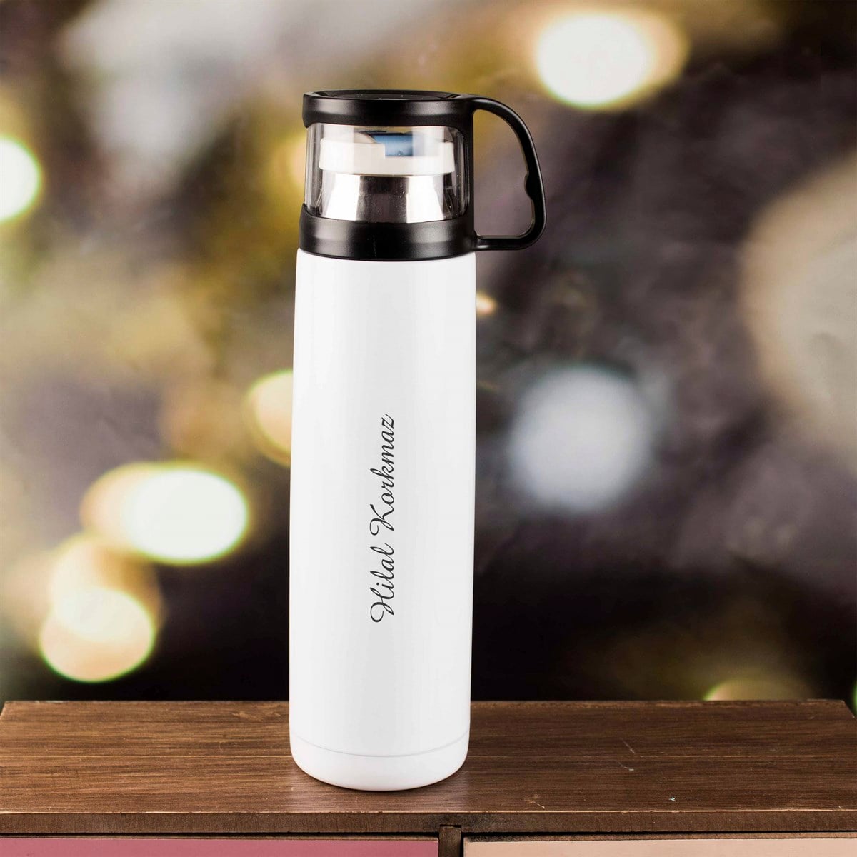 İsme Özel Defter Bardaklı Termos ve Kalem Exclusive Hediye Seti 500 ml - Desen2