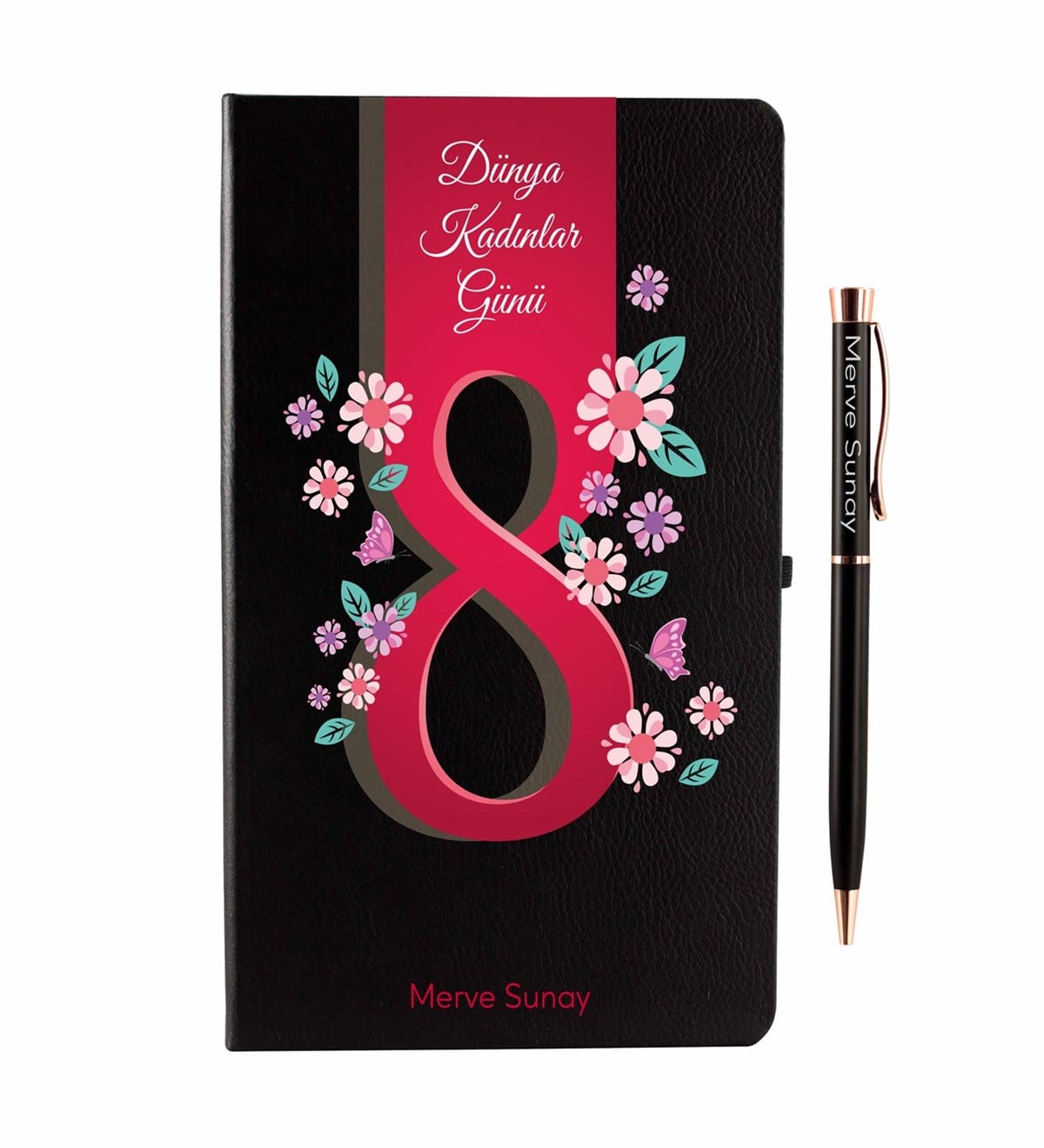 İsme Özel Defter Kalem Seti - 8 Mart Kadınlar Günü Temalı
