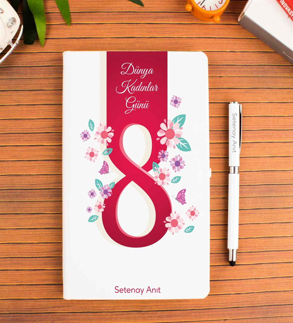 İsme Özel Defter Kalem Seti - 8 Mart Kadınlar Günü Temalı